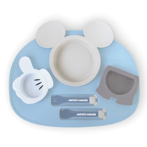 Nishiki Tokyo Disney Baby Mickey Mouse Lunch Plate Set Blue Made in Japan