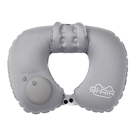 High Cube GI-AIR smart Manual pump inflatable comfortable portable travel neck pillow gray