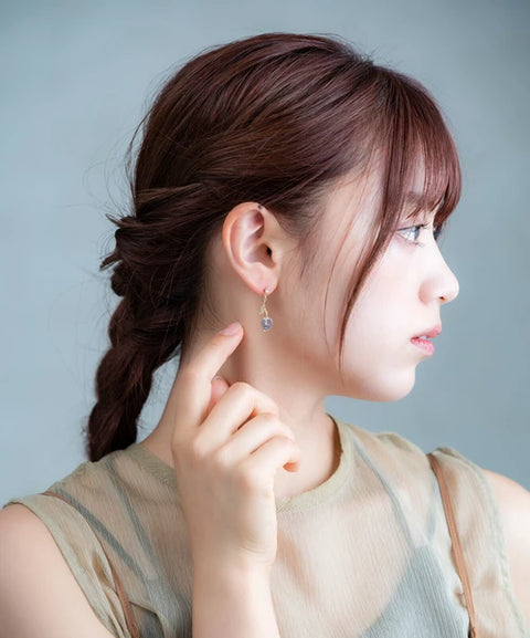 【Made in Japan】Dangling Pansy Earrings