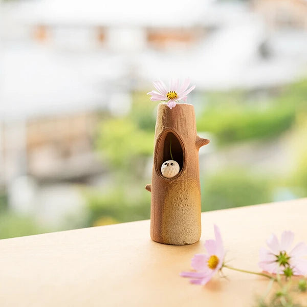Mini Owl Vase, Shigaraki Ware, Made in Japan