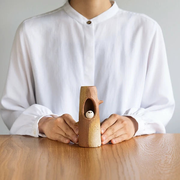 Mini Owl Vase, Shigaraki Ware, Made in Japan
