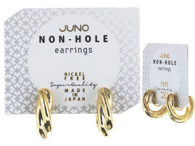 JUNO [Made in Japan] Overlapping non-pierced earrings