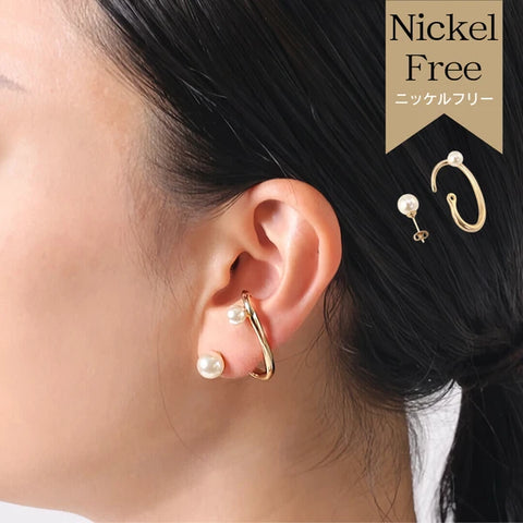 Shesay Earrings/Glass Pearl Nickel-Free Left Ear Single