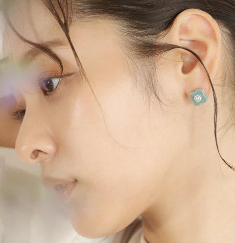 Minoyaki MIKELO Minoyaki ceramic pearl flower earrings [Made in Japan]