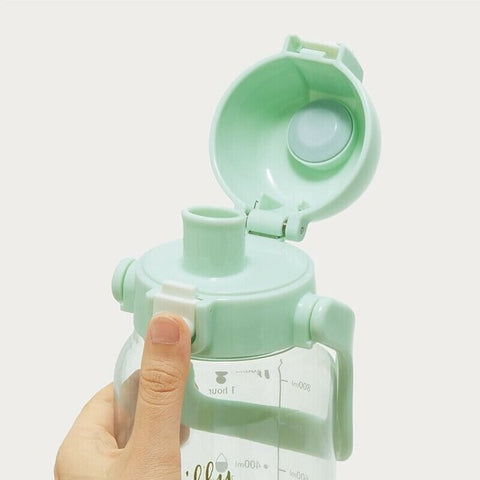 Skater Timing Design Transparent Direct Drinking Plastic Water Cup Large Capacity 1000ml （Miffy）