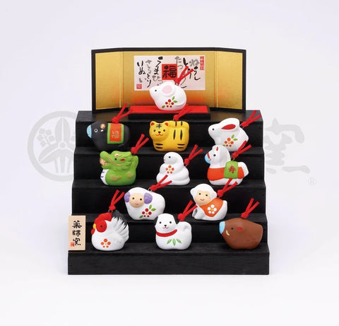 Yakushigama Zodiac painted amulet shelf (small earth bell) #97