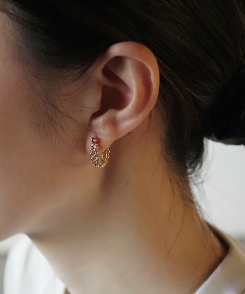 [Made in Japan] Cord K18 earrings