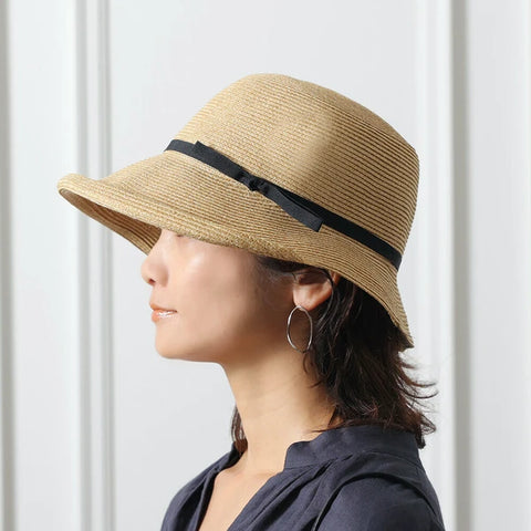 SHESAY Elegant Washable Long Brim Hat