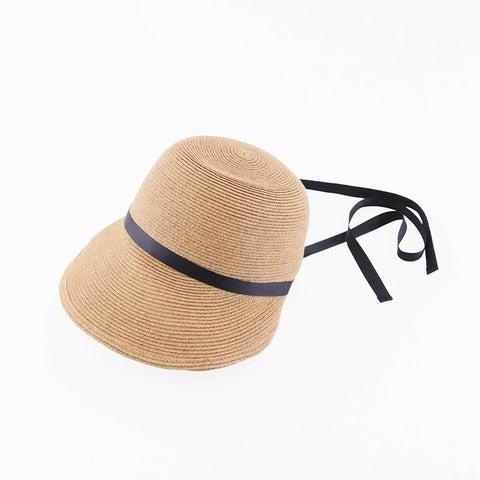 SHESAY Natural Fiber Wide Brim Jockey Sun Hat
