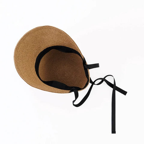 SHESAY Natural Fiber Wide Brim Jockey Sun Hat