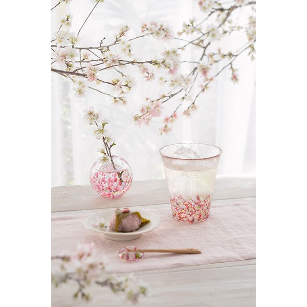 Japan Tsugaru VIDRO Japan's Four Seasons Handmade Glass Single Vase - Dancing Cherry Blossoms