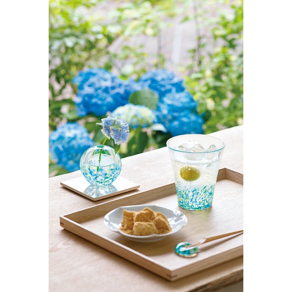 Japan Tsugaru VIDRO Japan's Four Seasons Handmade Glass Single Vase - Hydrangea