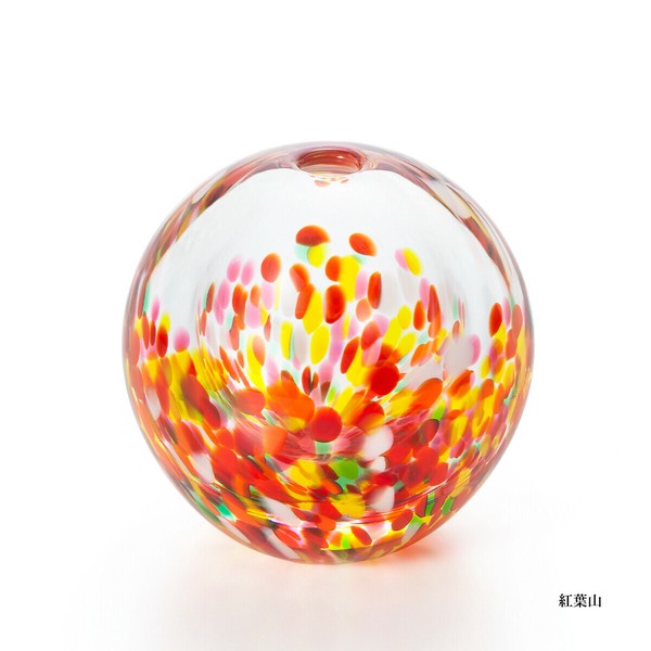 Japan Tsugaru VIDRO Japan's Four Seasons Handmade Glass Single Vase - Red Leaf Mountain