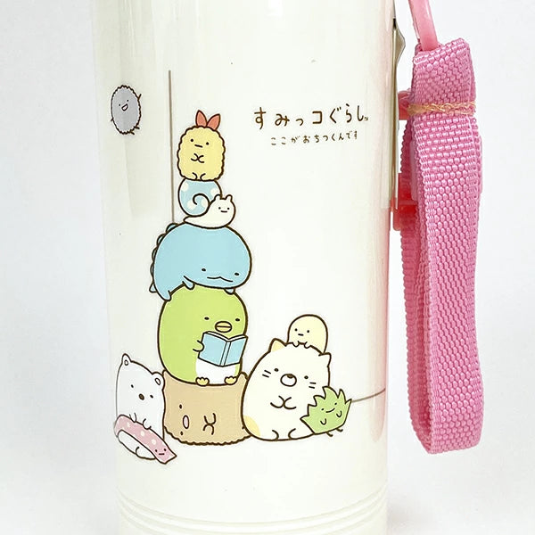 Skater One-touch Drinking Bottle with Strap and Name Sticker 800ml - Sumikko Gurashi