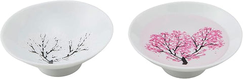 Japanese Sakura Cherry Blossom Color Changing Sake Cups (Pair), Magical Blooming Sake Cups