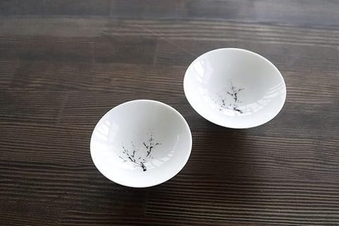 Japanese Sakura Cherry Blossom Color Changing Sake Cups (Pair), Magical Blooming Sake Cups