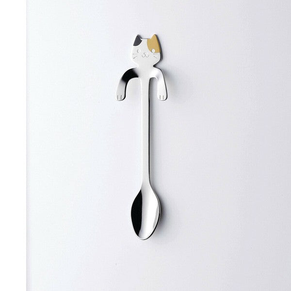 CAT Mikeneko, a coffee spoon cat that can be hung on the side of a cup