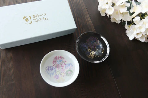 Japanese  Fireworks Color Changing Sake Cups (Pair), Magical Blooming Sake Cups