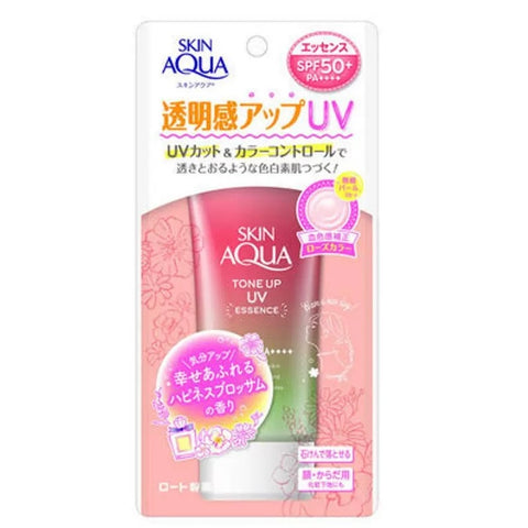 Japan ROHTO SKIN AQUA Transparent Sunscreen 80g Rose-colored bloody correction