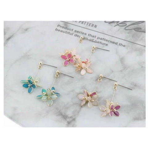 JUNO[Titanium Earrings] Hydrangea Pattern Earrings