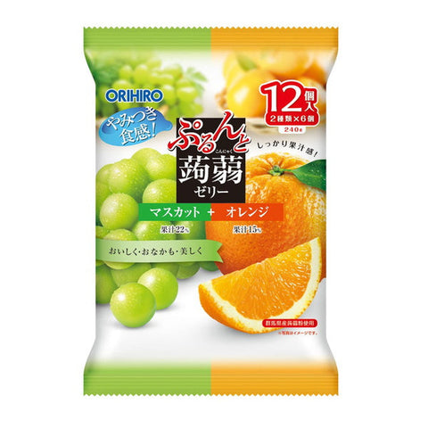 Orihiro Purunto Konjac Jelly Assortment Muscat + Orange 20g x 12 pcs