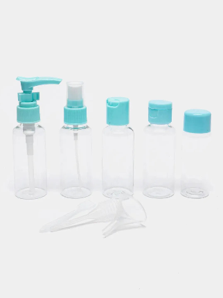 Travel Refillable Bottle Set，pink/blue