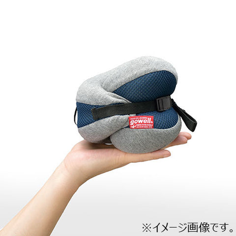 Japan Tradeworks Gowell Premium Memory Foam Neck Pillow – Portable for Travel/Office Nap – Compact Size – Raccoon Gray