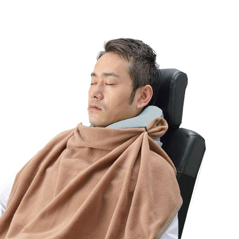 Japan Tradeworks Gowell Premium Memory Foam Neck Pillow – Portable for Travel/Office Nap – Compact Size – Mint Blue