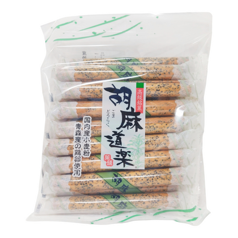Kikuisendo Healthy Goma Douraku Black Sesame Egg Roll Biscuits – 12 Pieces, 200g
