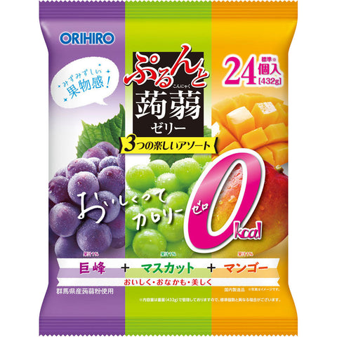 Orihiro Konjac Jelly – Kyoho Grape, Muscat Grape & Mango (24 Packs）