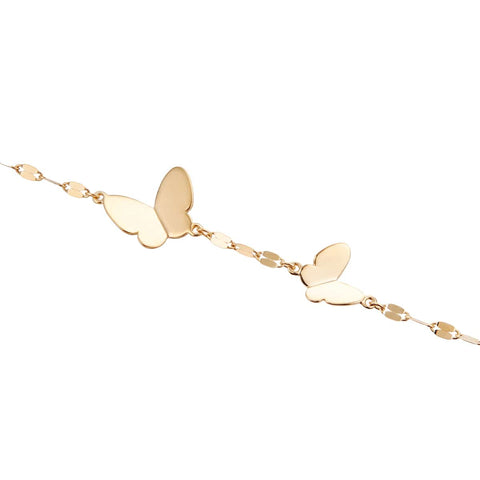 Japanese TSUTSUMI K10 Yellow Gold Butterfly Bracelet