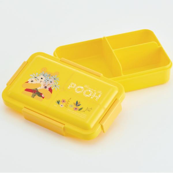 Disney Winnie the Pooh Antimicrobial Quad Lock Lunch Box with Integrated Gasket, 850ml, Floral Pattern