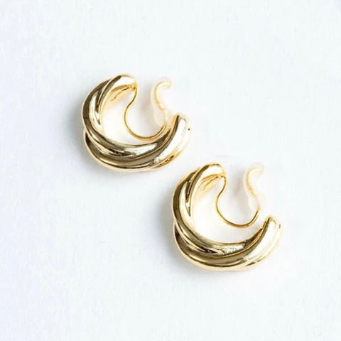 JUNO [Made in Japan] Overlapping non-pierced earrings