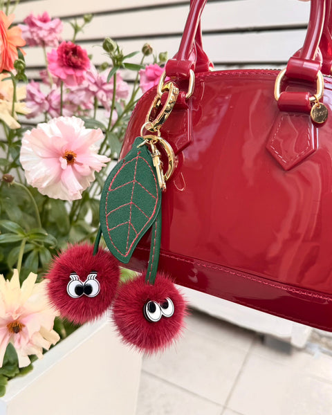 Floats！New Cherry Keychain Bordeaux，Red