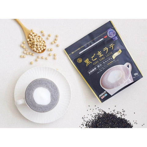 Kuki Caffeine-Free Black Sesame Latte from Japan – Rich in Iron & Calcium, 10 Servings，150g