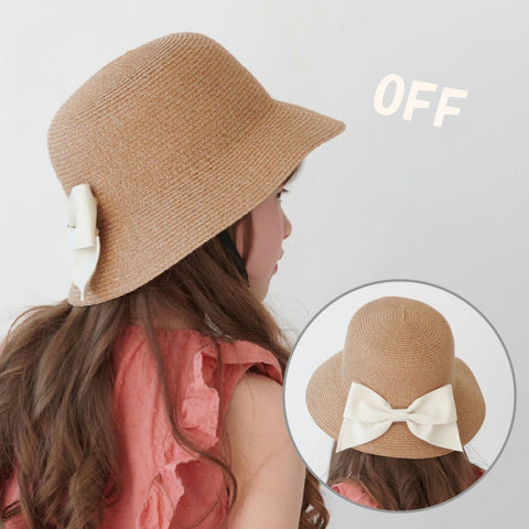 Girls’ Washable & Foldable Sun Hat with Bow – UV Cut 90% Protection, Available in 4 Colors