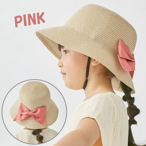 Girls’ Washable & Foldable Sun Hat with Bow – UV Cut 90% Protection, Available in 4 Colors