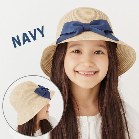Girls’ Washable & Foldable Sun Hat with Bow – UV Cut 90% Protection, Available in 4 Colors