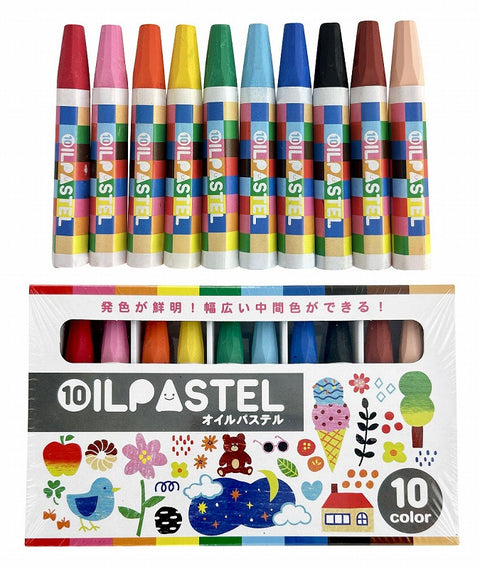 10 Color oil pastels