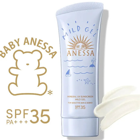 Japan SHISEIDO ANESSA Perfect UV Sunscreen Mild Gel for Sensitive Skin & Kids SPF35/PA+++ (90g)