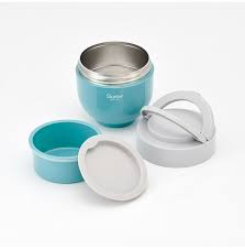 Skater Folding Handle Insulated/Cold Rice Bowl Jar 540ml  Lake Green