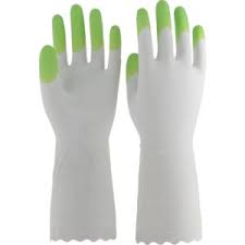 S.T. Family Thin Vinyl Gloves – Finger Reinforced, L Size ，Green