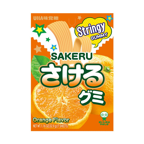 UHA Mikakuto Japanese Sakeru Orange Gummy Candy 7 Pieces 32.9g