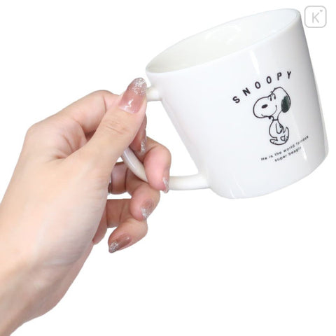 Japan Peanuts Porcelain Mug - Snoopy Face : Smart Smile 280ml