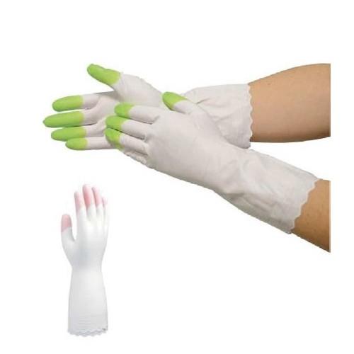 S.T. Family Thin Vinyl Gloves – Finger Reinforced, L Size ，Green