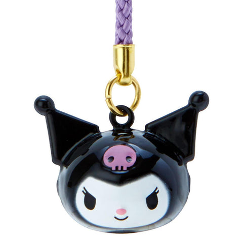 Sanrio Kuromi Face Shaped Bell Keychain Strap String Brass 341703