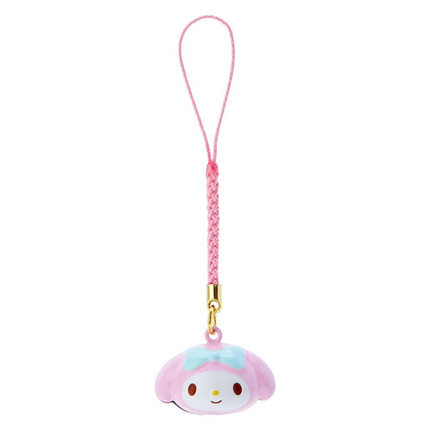 Sanrio My Melody Face Shaped Bell Charm Strap Cord Brass
