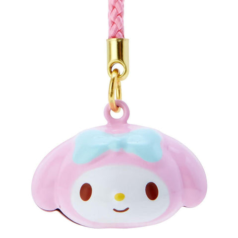Sanrio My Melody Face Shaped Bell Charm Strap Cord Brass